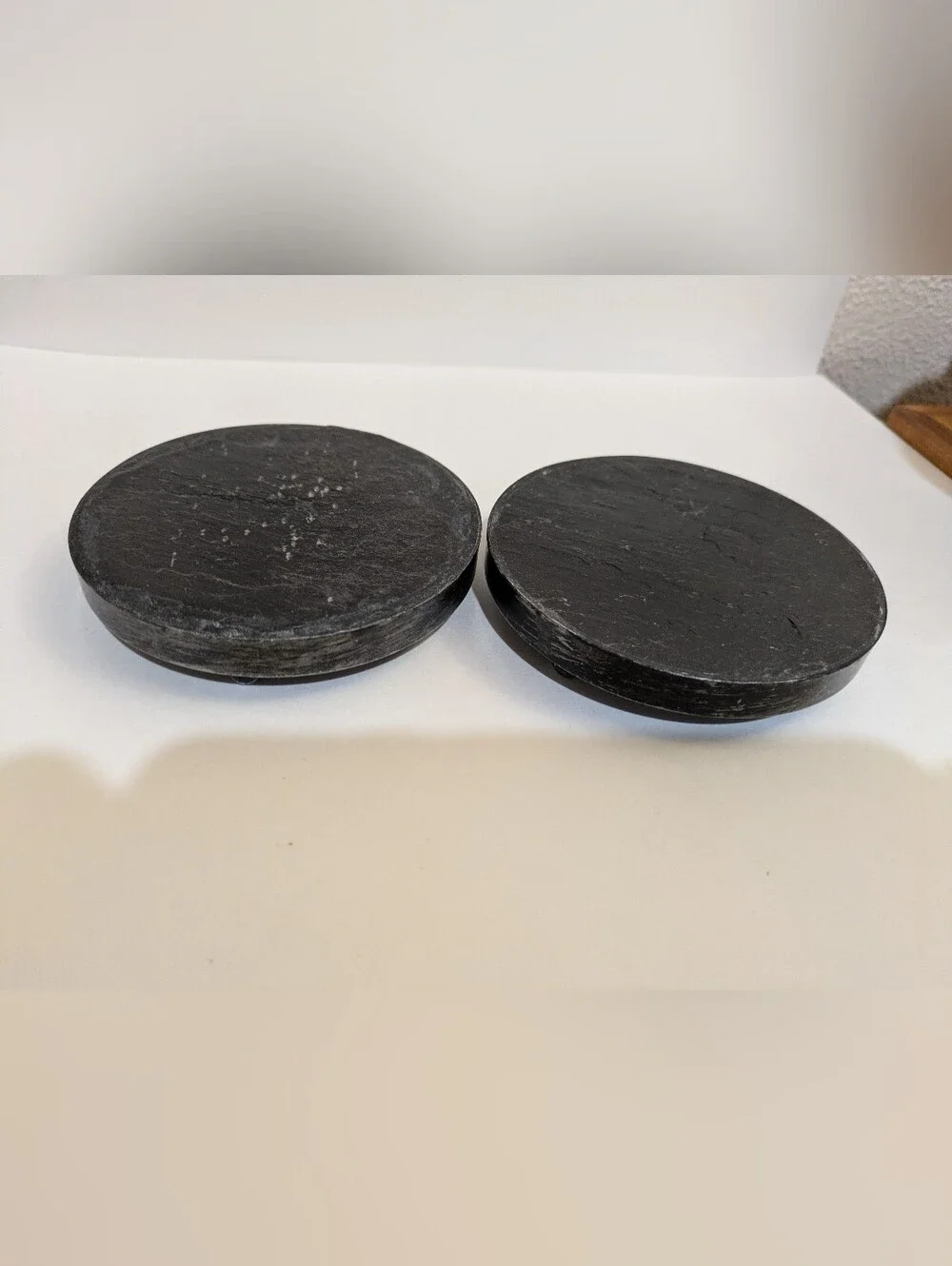 VTG Pair Of Slate Candle Holders